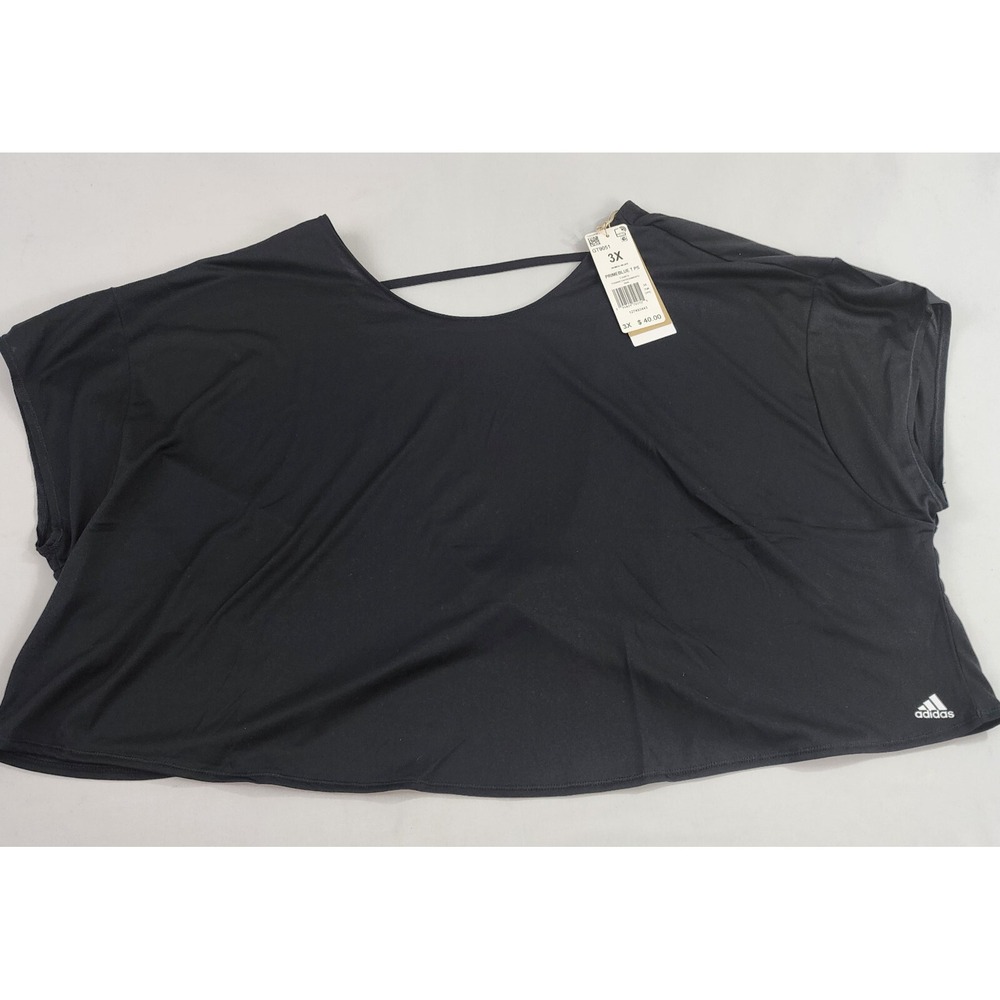 Adidas Shirt Womens 3X XXXL Black Primeblue Training Top Tee GT9051 $40 Ladies